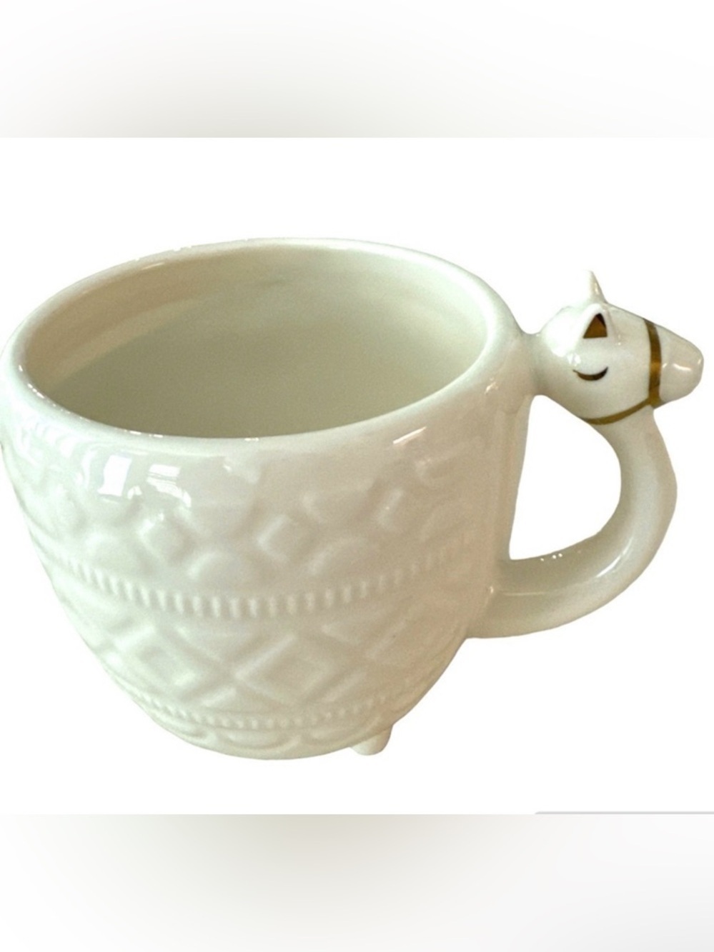 Target Opal House Stoneware Llama Camel White Gold Footed Coffee Tea Mug Cup